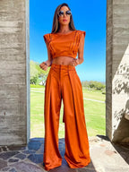 Push Up Bikini Set With Linen Three Piece Swimsuit