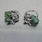 Rebel Celestial Cross Silver Empty Heart Earring