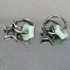 Rebel Celestial Cross Silver Empty Heart Earring