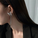 Rebellious Darts Chain Fringe Clip Stud Earring