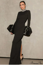 Red Bandage Flared Long Sleeves Party Dress