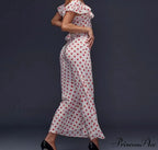 Red Polka Dot Charming Off Shoulder Maxi Dress
