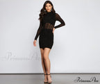 Renata Formal Heat Charming Stone Illusion Mini Dress