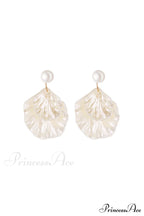 Resin Shell Earrings With Pearl Accent