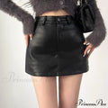 Retro High Waist A-Line Stylish Brown Elegant Skirt