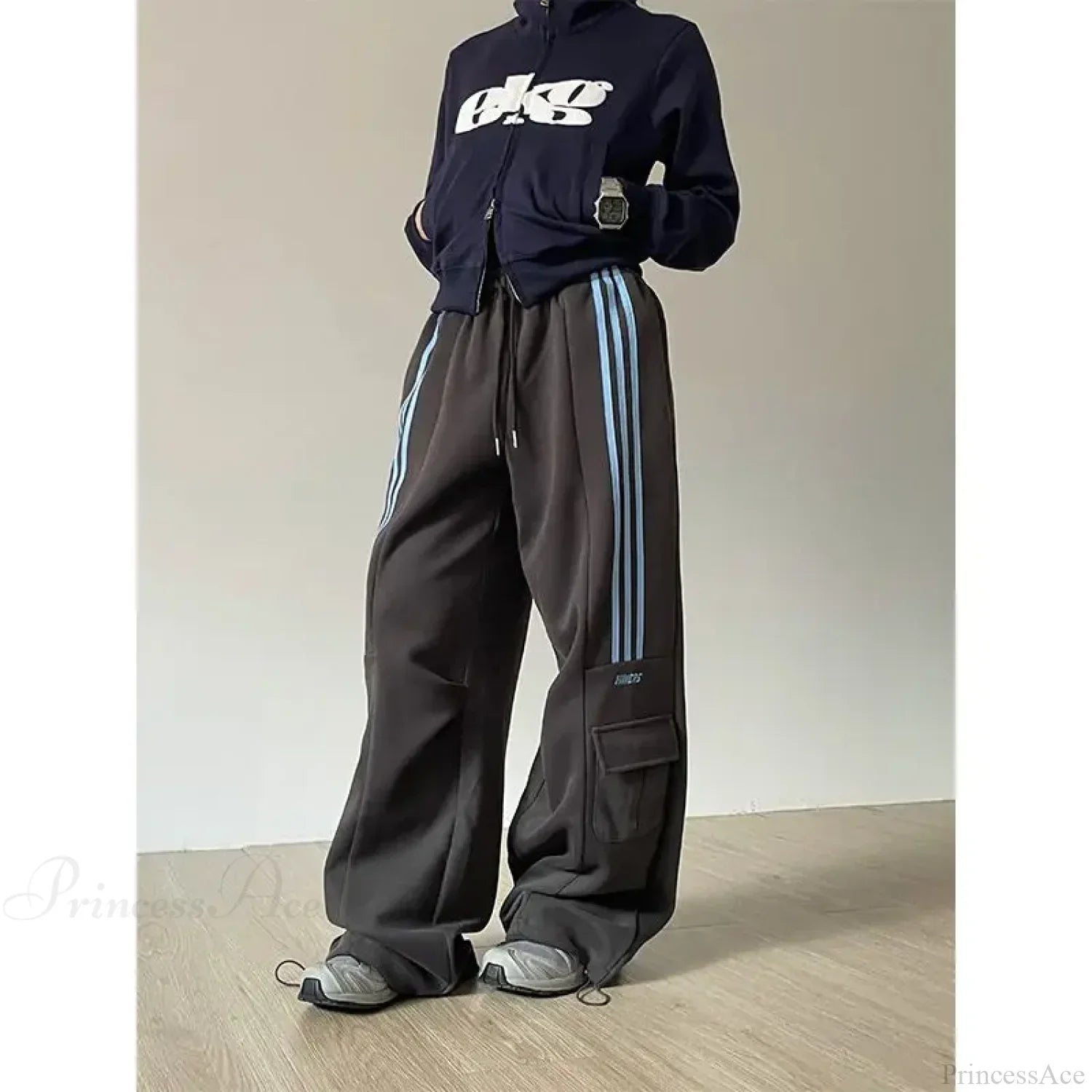 Retro Lazy Stripes Wide Leg Pants