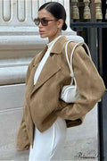 Retro Suede Blazer Collar Loose Work Coat