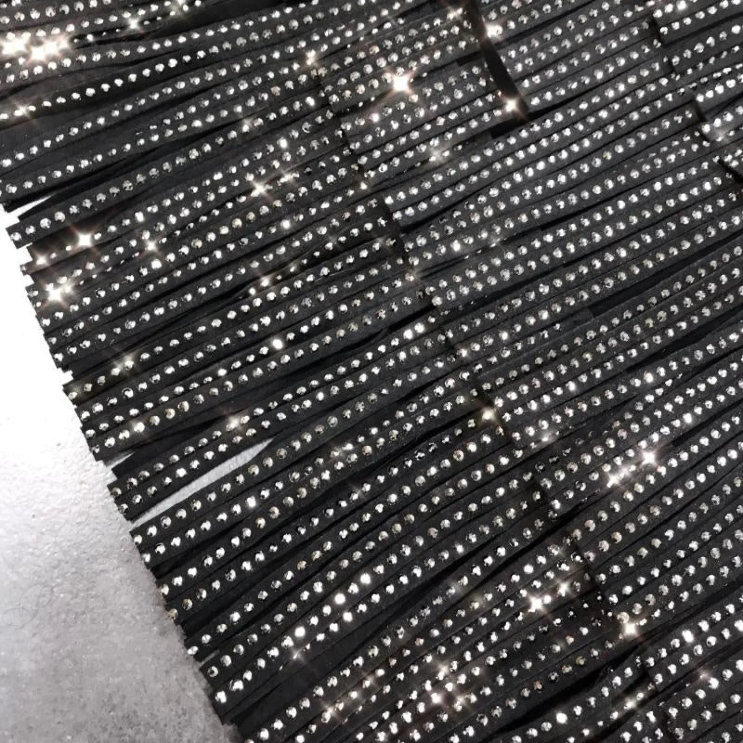 Rhinestones Tassel High Waist Belt Skirt