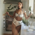 Ribbed High Waist Bandage Bikini Set