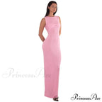 Ribbed Knit Bandeau Charming Sleeveless Midi Dress