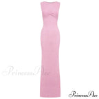 Ribbed Knit Bandeau Charming Sleeveless Midi Dress