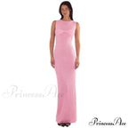 Ribbed Knit Bandeau Charming Sleeveless Midi Dress