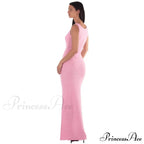 Ribbed Knit Bandeau Charming Sleeveless Midi Dress