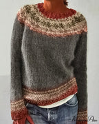 Round Colorblocked With Neck Sweater Design