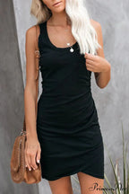 Ruched Bodycon T-Shirt Dress In Black