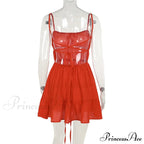 Ruched Elastic Backless Charming Cami Mini Dress