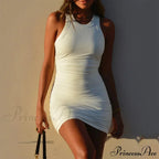 Ruched Club Party Sleeveless Mini Dress