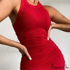 Ruched Club Party Sleeveless Mini Dress