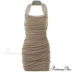 Ruched Mesh Bodycon Dress In Black