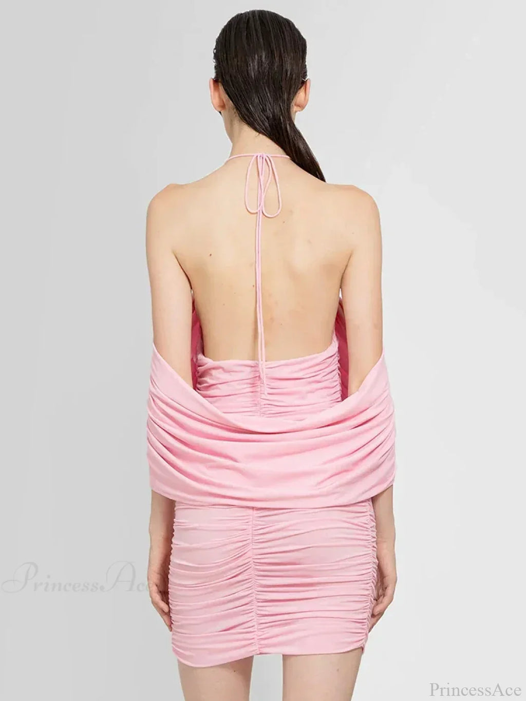 Ruched Off-Shoulder Black Party Dress
