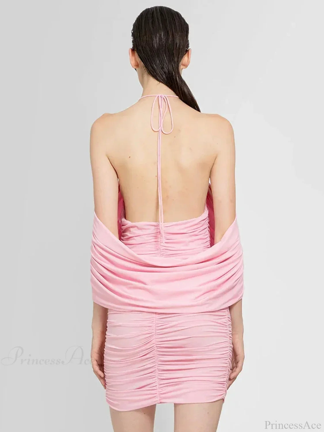 Ruched Off-Shoulder Black Party Dress