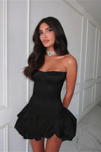 Ruched Strapless Slim A Line Mini Dress
