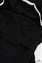 Ruffle Neck Lacework A-Line Dress