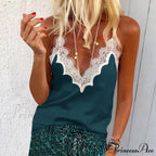 Ruffle Spaghetti Strap V Backless Top