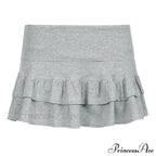 Ruffle Tiered Stylish Micro Mini Skirt