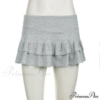 Ruffle Tiered Stylish Micro Mini Skirt