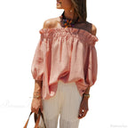 Ruffled Off-Shoulder Solid Blouse