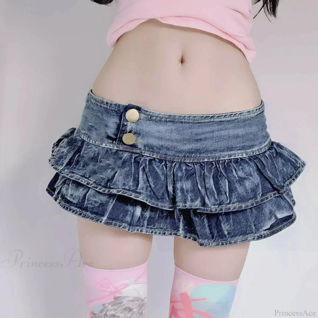 Ruffled Pleated Super Short Skirt