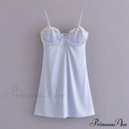 Satin Lace Patchwork Charming Cupped Slip Mini Dress