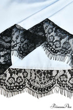 Satin Mini Dress With Lace Patchwork