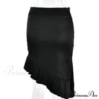 Satin Pleated Stylish Trim Midi Skirt