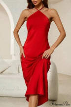 Satin Spaghetti Strap Party Dress