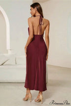 Satin Spaghetti Strap Party Dress