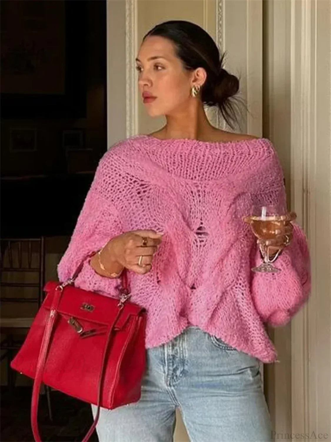 See-Through Casual Loose Y2K Knitted Sweater