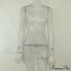 See Through Mesh Autumn Black Long O-Neck Club Partywear Bodycon Dress