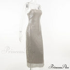 Sequin Mesh Stylish Long Dress