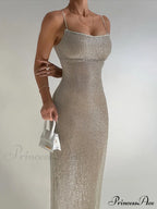 Sequin Mesh Stylish Long Dress