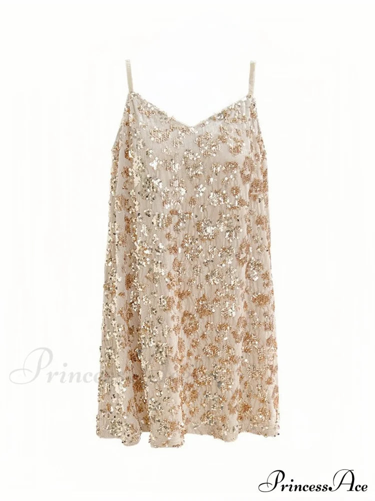 Sequin Slimming Suspender Dress For Women