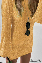 Sequins Flare Sleeve Dress