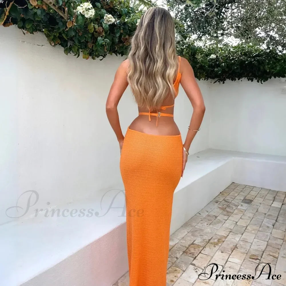 Backless Bandage White Maxi Dress