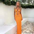 Backless Bandage White Maxi Dress