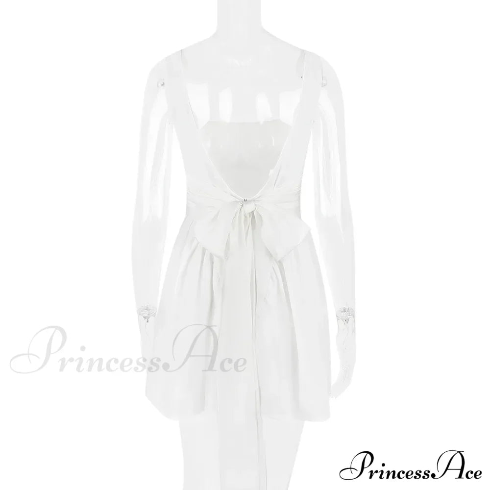 Backless Bow Mini Dress