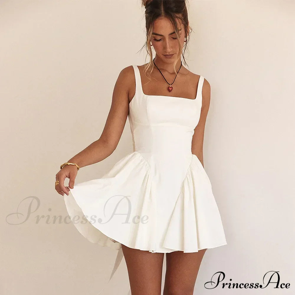 Backless Bow Mini Dress