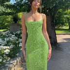 Backless Slimming Beach Floral Dress