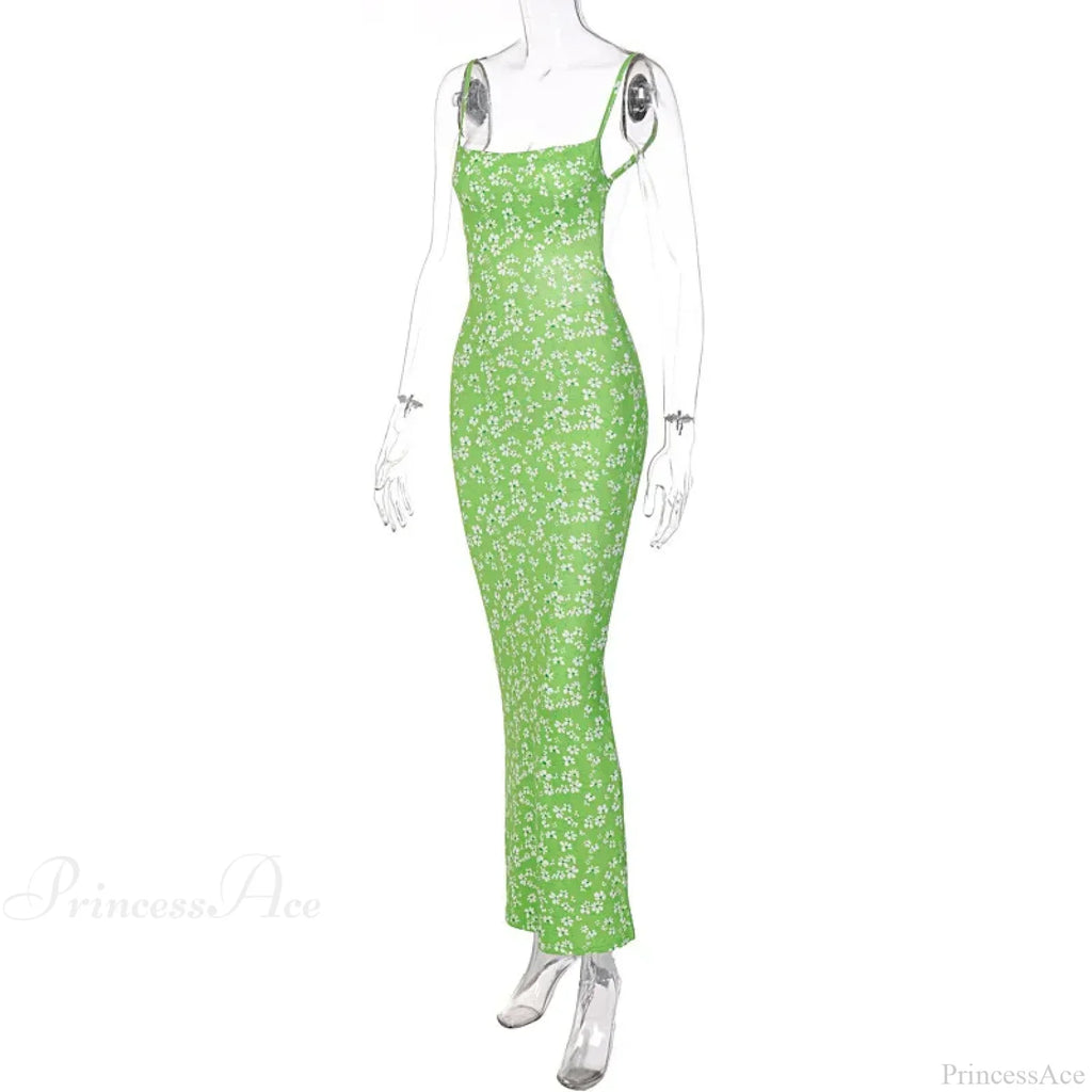 Backless Slimming Beach Floral Dress