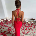 Backless Wrap Charming Chest Midi Dress